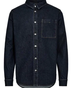 Magasin du Nord Collection Domenic 5 Denim skjorte - GOTS Dark blue denim Outlet