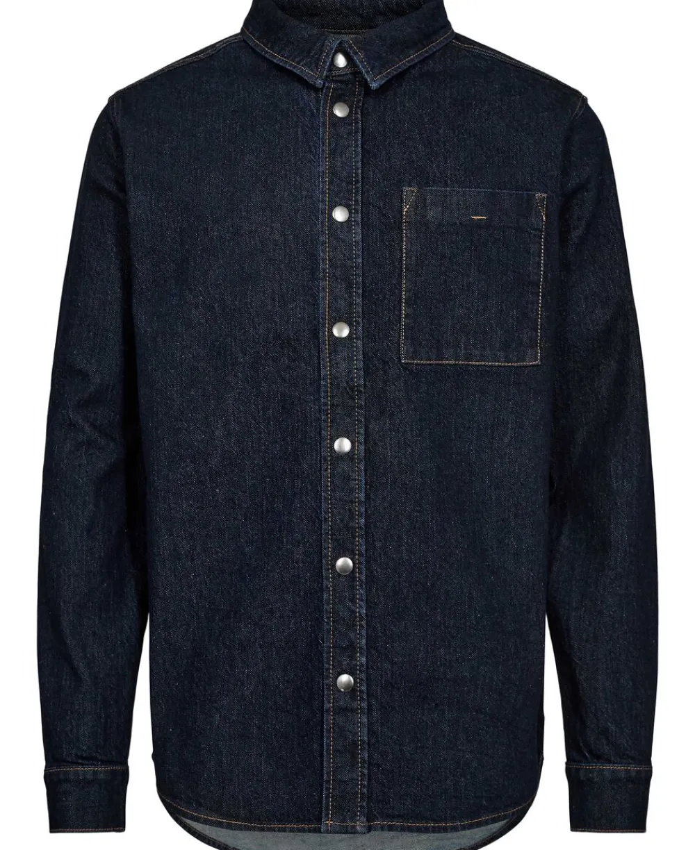 Magasin du Nord Collection Domenic 5 Denim skjorte - GOTS Dark blue denim Outlet