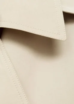 Double-breasted cropped trench coat><noscript><img width=