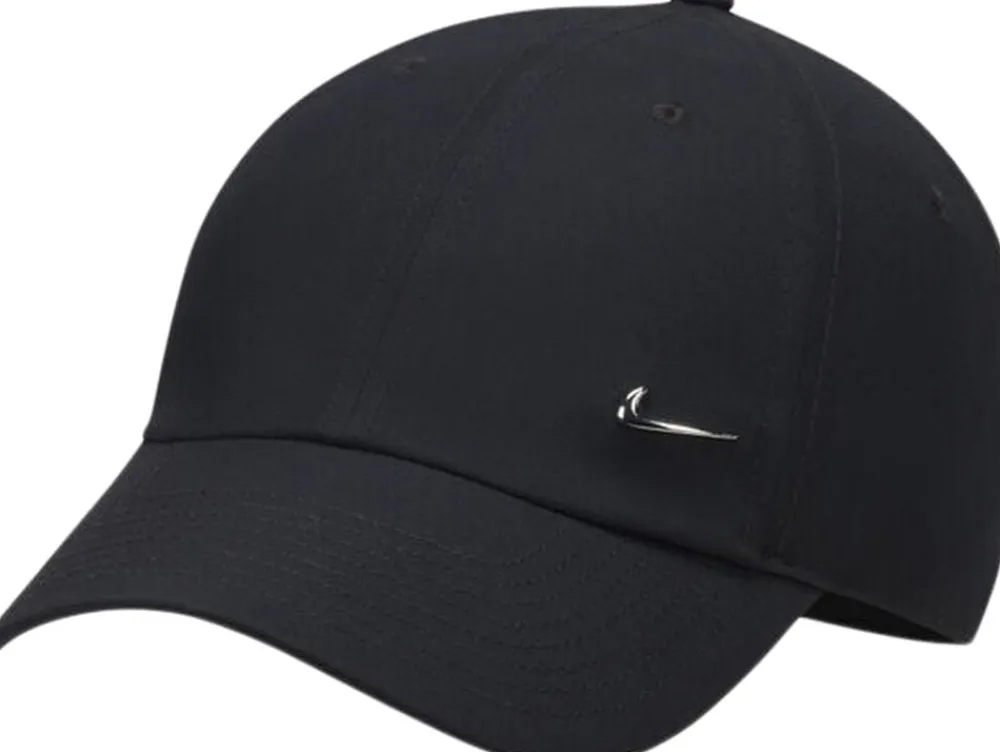 Nike Dri-FIT Club Unstructured Metal Swoosh kasket Sort Best