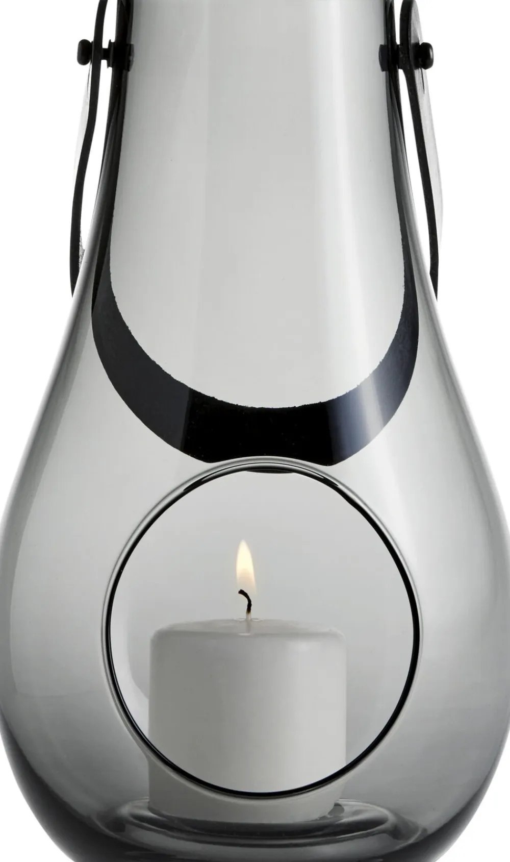 Holmegaard DWL Lanterne, smoke m. sort hank, H 25 cm New