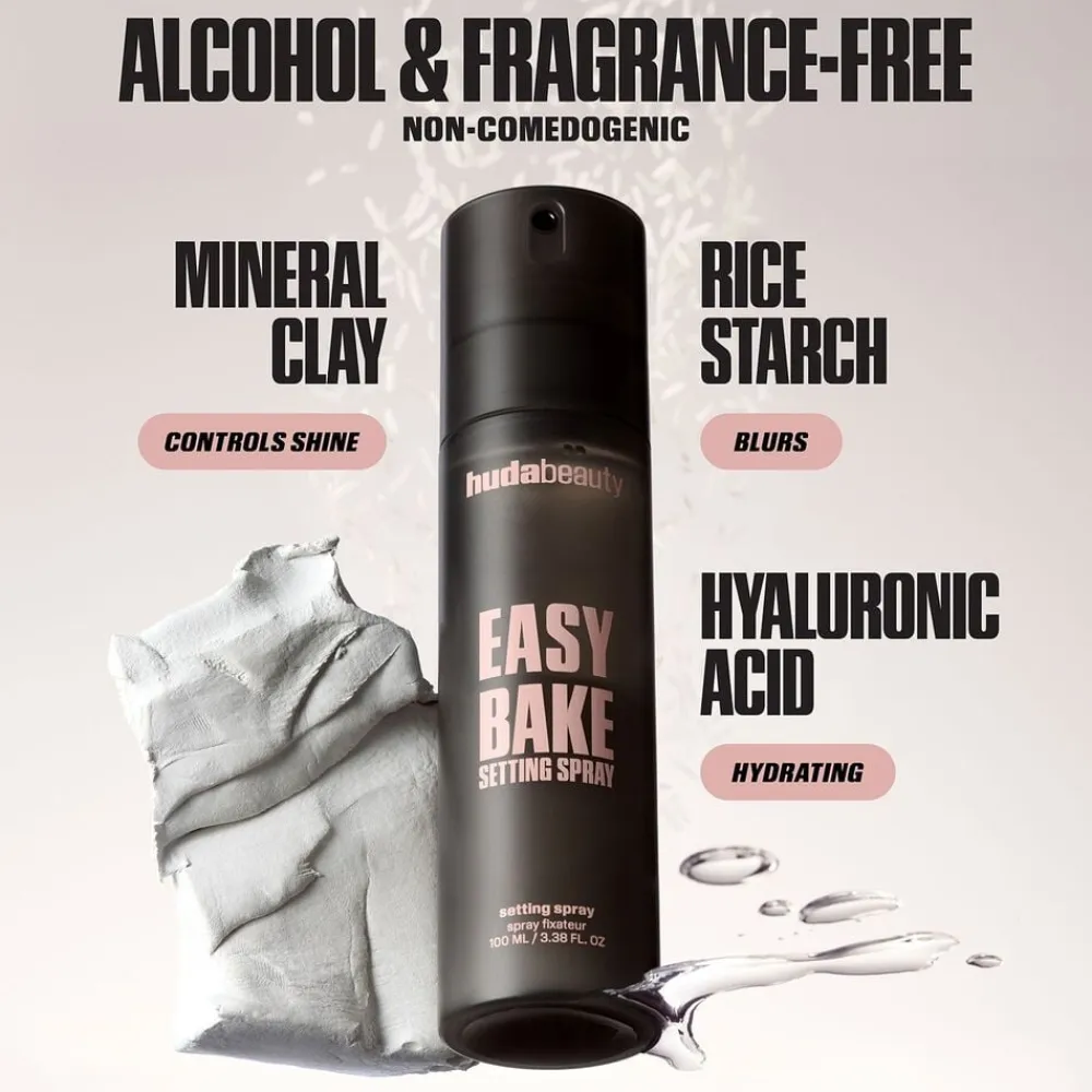 Huda Beauty Fastgørende makeupspray med 16 timers hold Easy bake setting spray Outlet