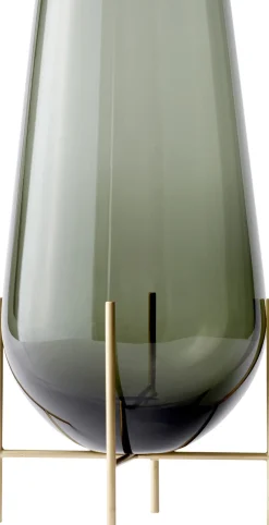 Audo Copenhagen Echasse Vase, M, Smoke/Brushed Bras