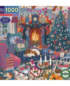 Børn eeBoo - Puslespil 1000 brk - English Cottage Christmas