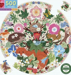 Børn eeBoo - Rundt puslespil 500 brk - Woodland Creatures