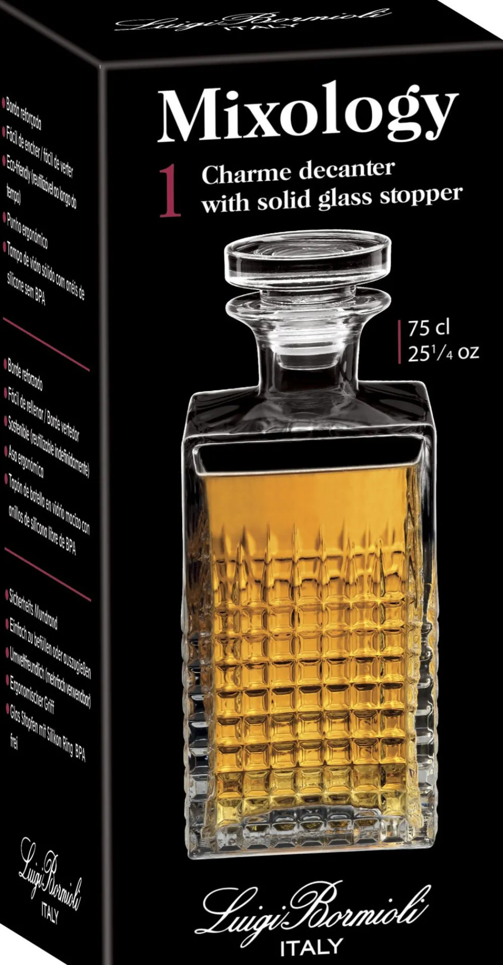 Luigi Bormioli Elixir karaffel klar 75 cl L8,5cm B8,5cm H20,7cm Discount