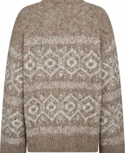 Magasin du Nord Collection Ella 3 Striksweater - GRS Sand melange Online