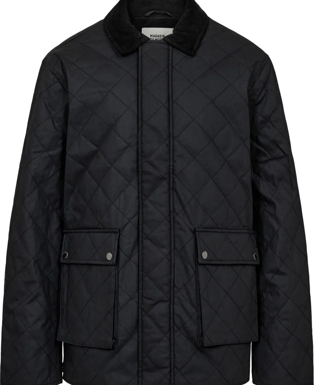 Magasin du Nord Collection Emerson 4 Coated quiltet jakke - GRS Black Best