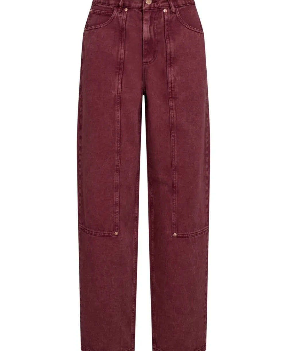 Magasin du Nord Collection Emma M125 Barrel jeans - 100% Økologisk bomuld GOTS Washed bordeaux Best
