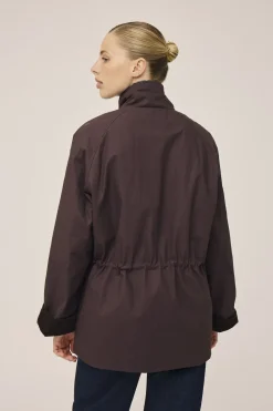 Magasin du Nord Collection Emmy 3 Coated jakke med fløjl kanter - GRS Coffee bean Best