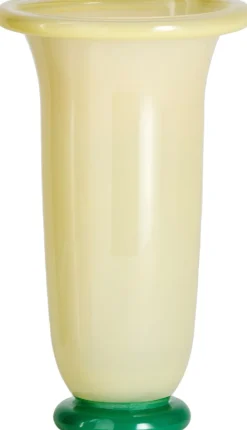 Empire Vase-Large-Sand with lemon rim, green base>Hay Hot