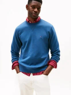 Tommy Hilfiger ESS SEASONAL FLEECE CREWNECK Aegean sea Sale