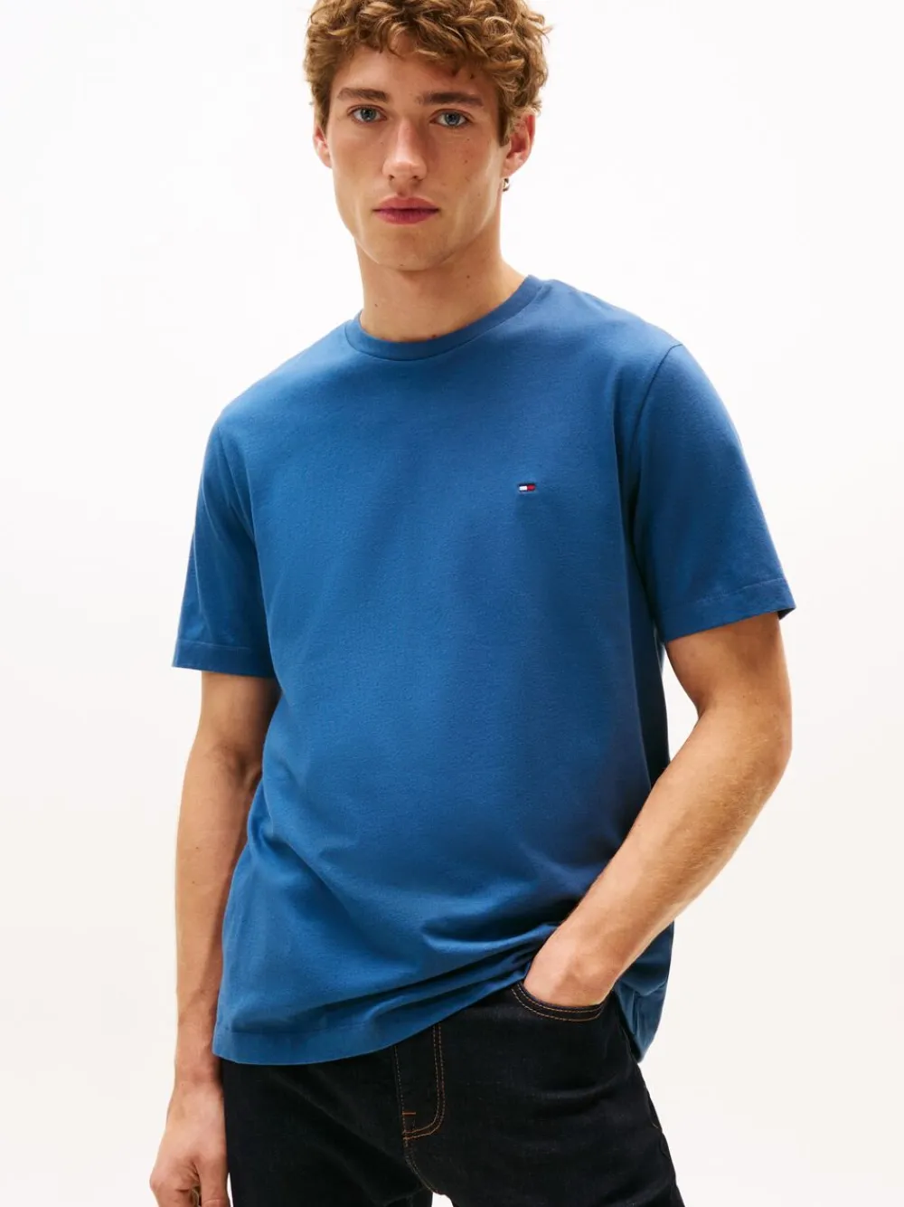 Tommy Hilfiger ESS SEASONAL REG FIT SOLID TEE Aegean sea Sale