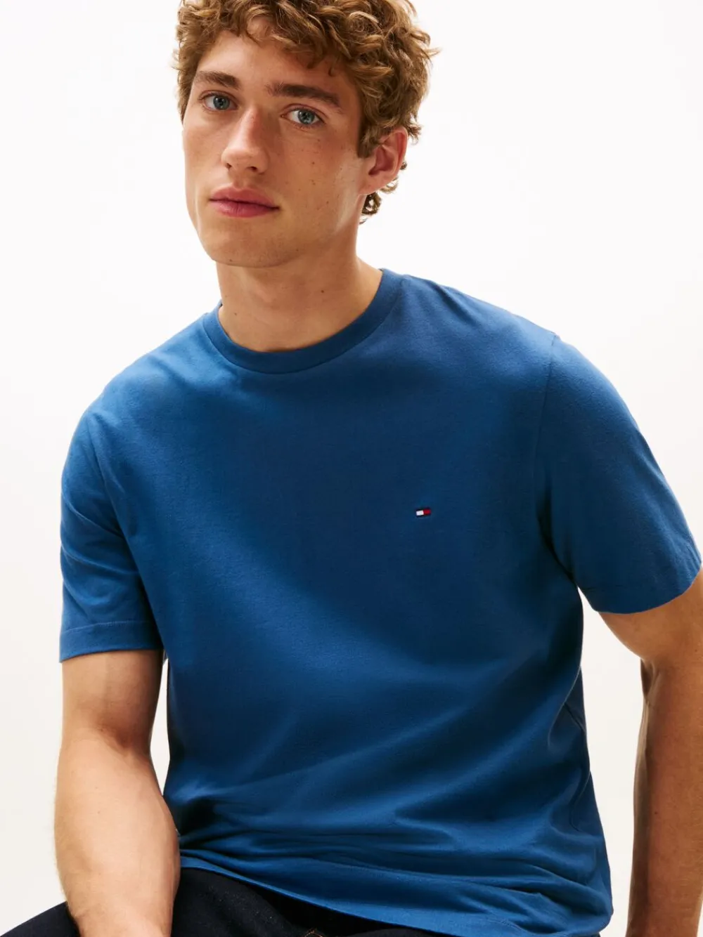 Tommy Hilfiger ESS SEASONAL REG FIT SOLID TEE Aegean sea Sale