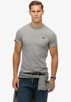 Superdry ESSENTIAL LOGO EMB TEE Sleet grey marl