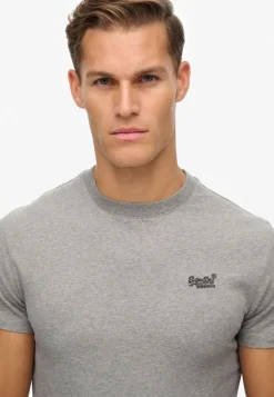 Superdry ESSENTIAL LOGO EMB TEE Sleet grey marl