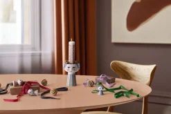 Eva Kalenderlys 2025 Ø5 cm hvid m. deko>Bjørn Wiinblad