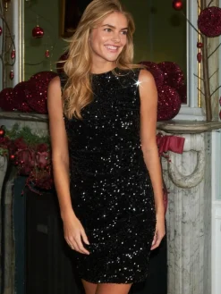 Dame Neo Noir Fanya Velvet Sequins Dress