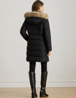 Dame Lauren Ralph Lauren Faux-Fur-Trim Hooded Down Coat