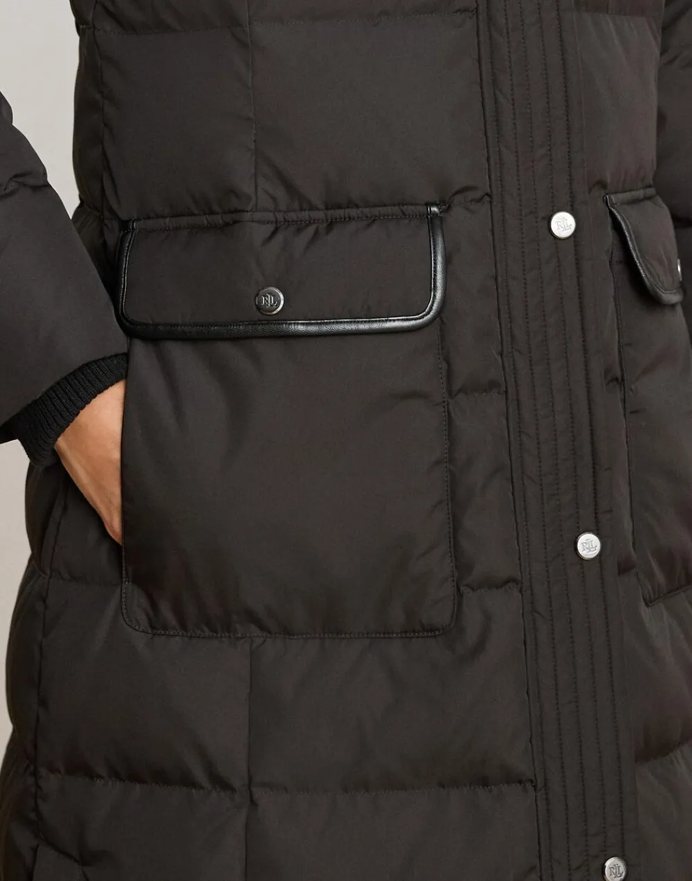 Dame Lauren Ralph Lauren Faux-Fur-Trim Quilted Down Maxicoat