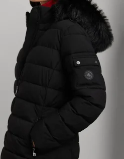 Dame Lauren Ralph Lauren Faux-Fur-Trim Quilted Hooded Coat