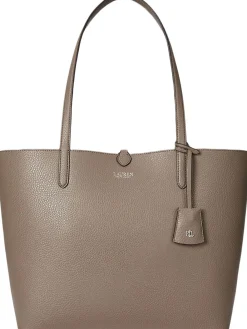 Lauren Ralph Lauren Faux-Leather Large Reversible Tote Bag Rider geo/taupe brown Best