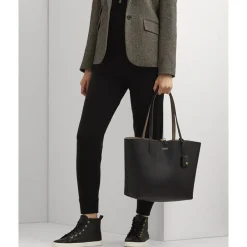 Lauren Ralph Lauren Faux-Leather Reversible Tote Black/taupe Discount