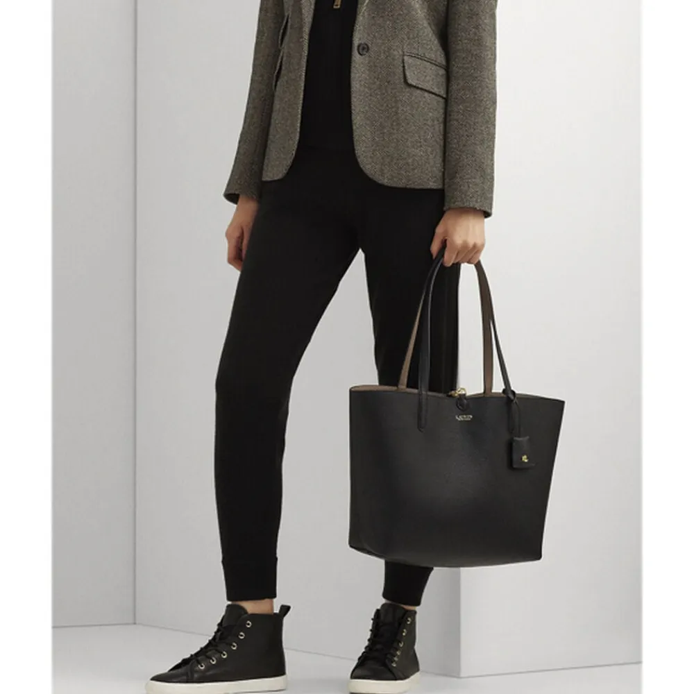 Lauren Ralph Lauren Faux-Leather Reversible Tote Black/taupe Discount