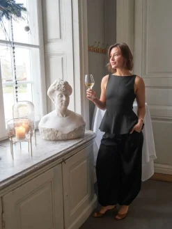 Fayla Drapy Satin Balloon Pants><noscript><img width=