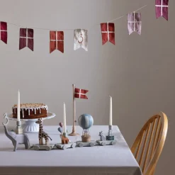 Børn Sebra Fødselsdags flagranke, tal 0-9, økologisk bomuld