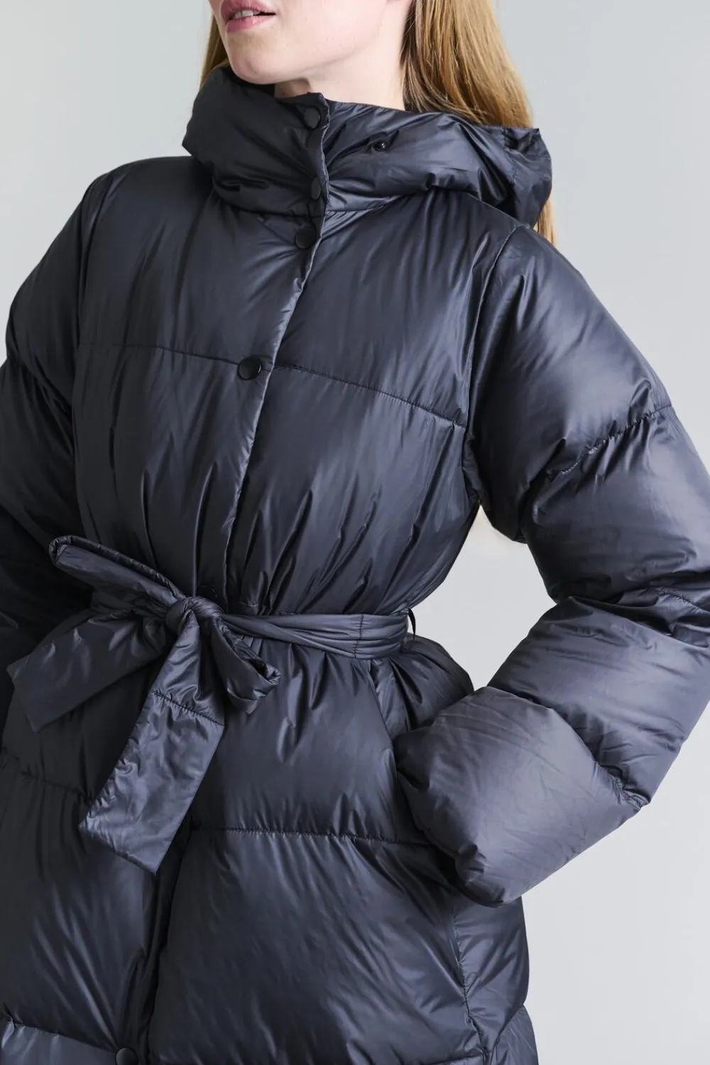 Dame Bitte Kai Rand Feather down dunjakke med bælte