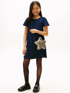 Børn Tommy Hilfiger FESTIVE STUD ALINE DRESS SS