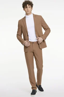 Lindbergh Fine twill stretch suit M&oslash;rk sand Sale