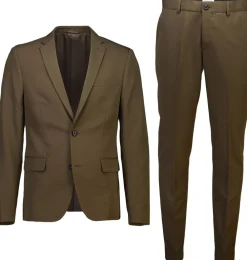 Lindbergh Fine twill stretch suit Deep brown Online