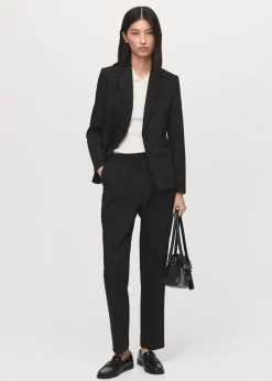 MANGO Fitted suit jacket Black