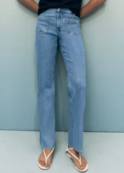 Flared cropped jeans with pockets>MANGO Clearance