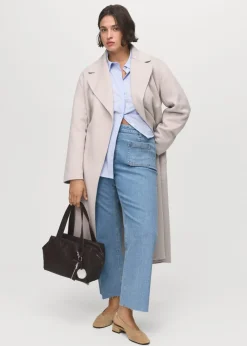 Flared cropped jeans with pockets><noscript><img width=