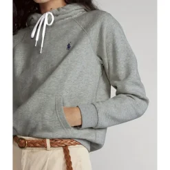 Polo Ralph Lauren Fleece Pullover Hoodie Grå Outlet
