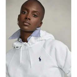 Polo Ralph Lauren Fleece Pullover Hoodie Hvid Sale