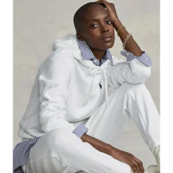 Polo Ralph Lauren Fleece Pullover Hoodie Hvid Sale