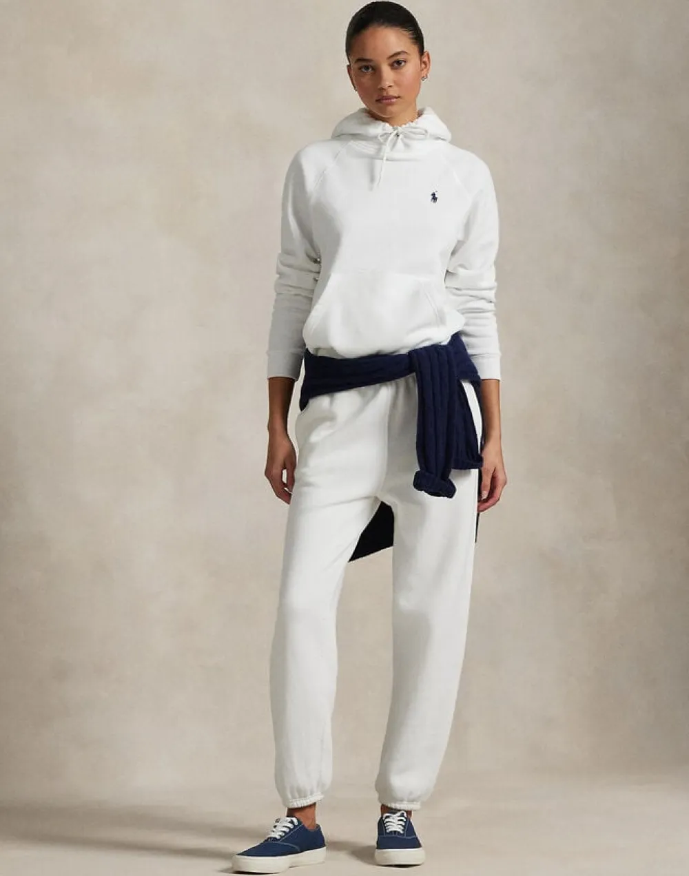 Polo Ralph Lauren Fleece Pullover Hoodie Hvid Sale