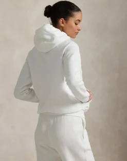 Polo Ralph Lauren Fleece Pullover Hoodie Hvid Sale