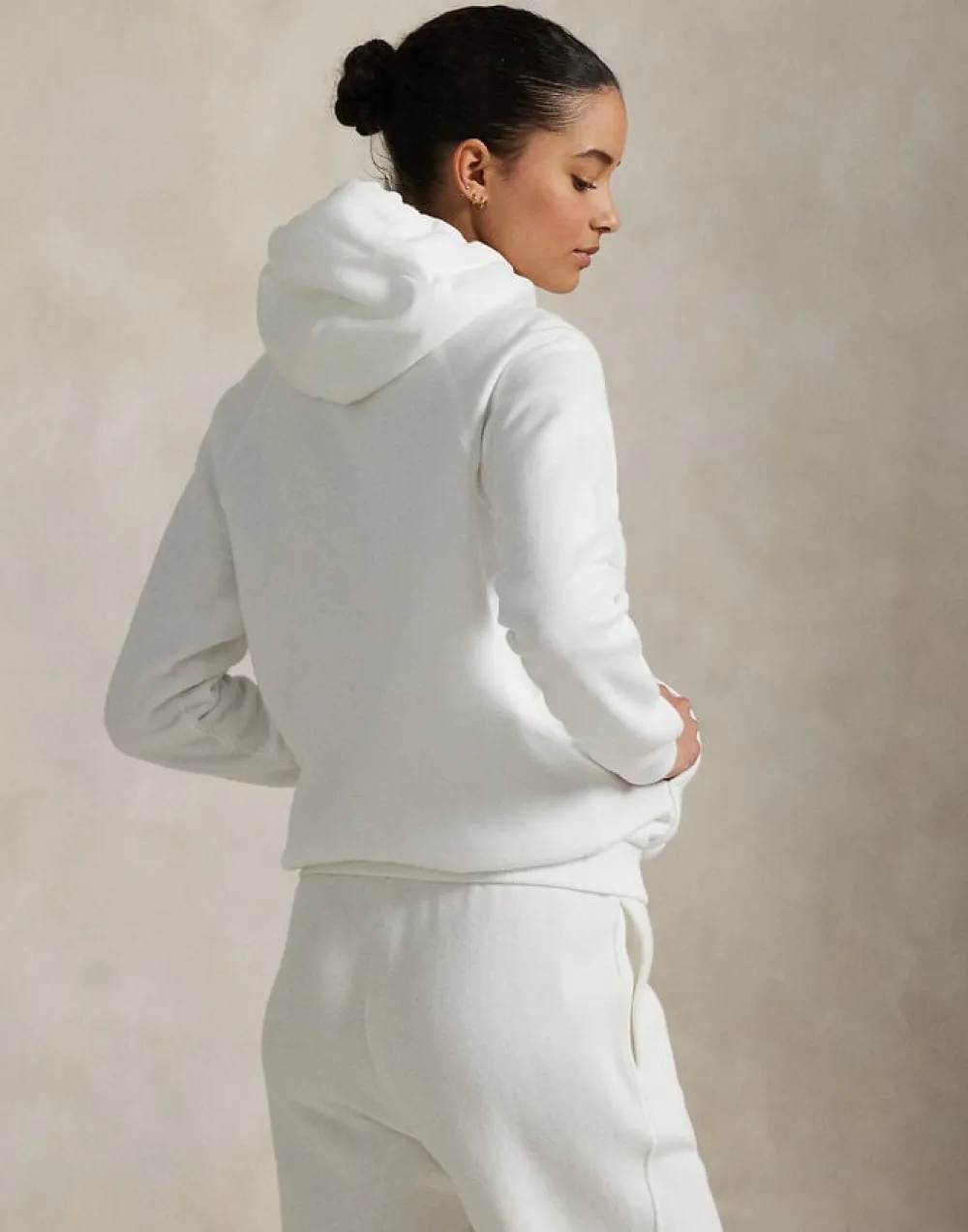 Polo Ralph Lauren Fleece Pullover Hoodie Hvid Sale