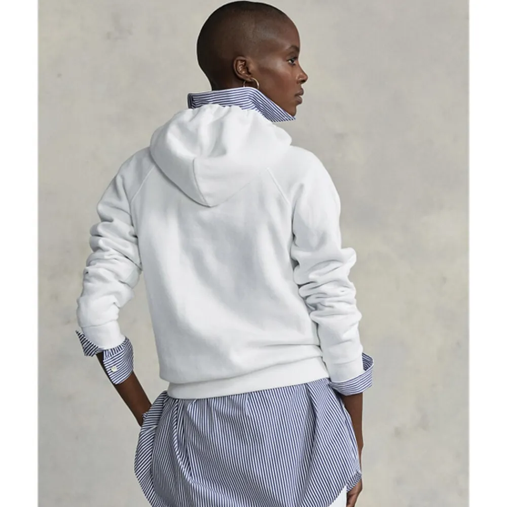 Polo Ralph Lauren Fleece Pullover Hoodie Hvid Sale