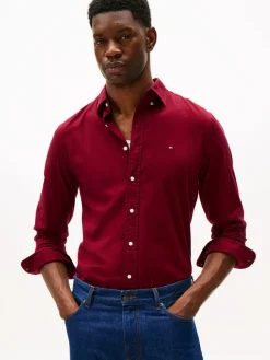 Tommy Hilfiger FLEX FLANNEL SOLID RF SHIRT Deep rouge Online