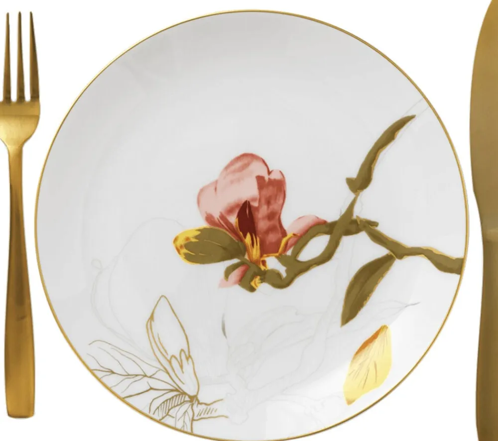 Royal Copenhagen Flora 22 cm. tallerken - Magnolia