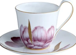 Royal Copenhagen Flora højhankskop med underkop 27 cl. - Iris