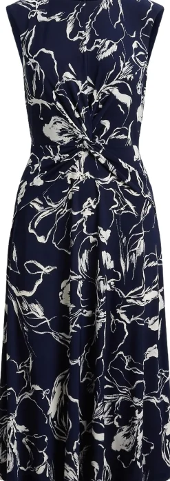 Lauren Ralph Lauren Floral Twist-Front Jersey Dress Navy/white Online