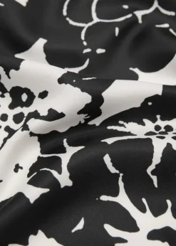 MANGO Floral-print satin scarf Black Online