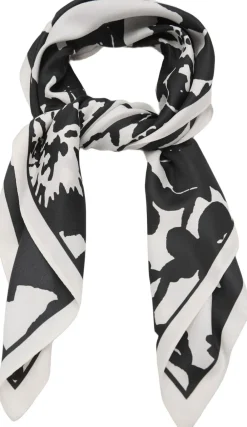 MANGO Floral-print satin scarf Black Online
